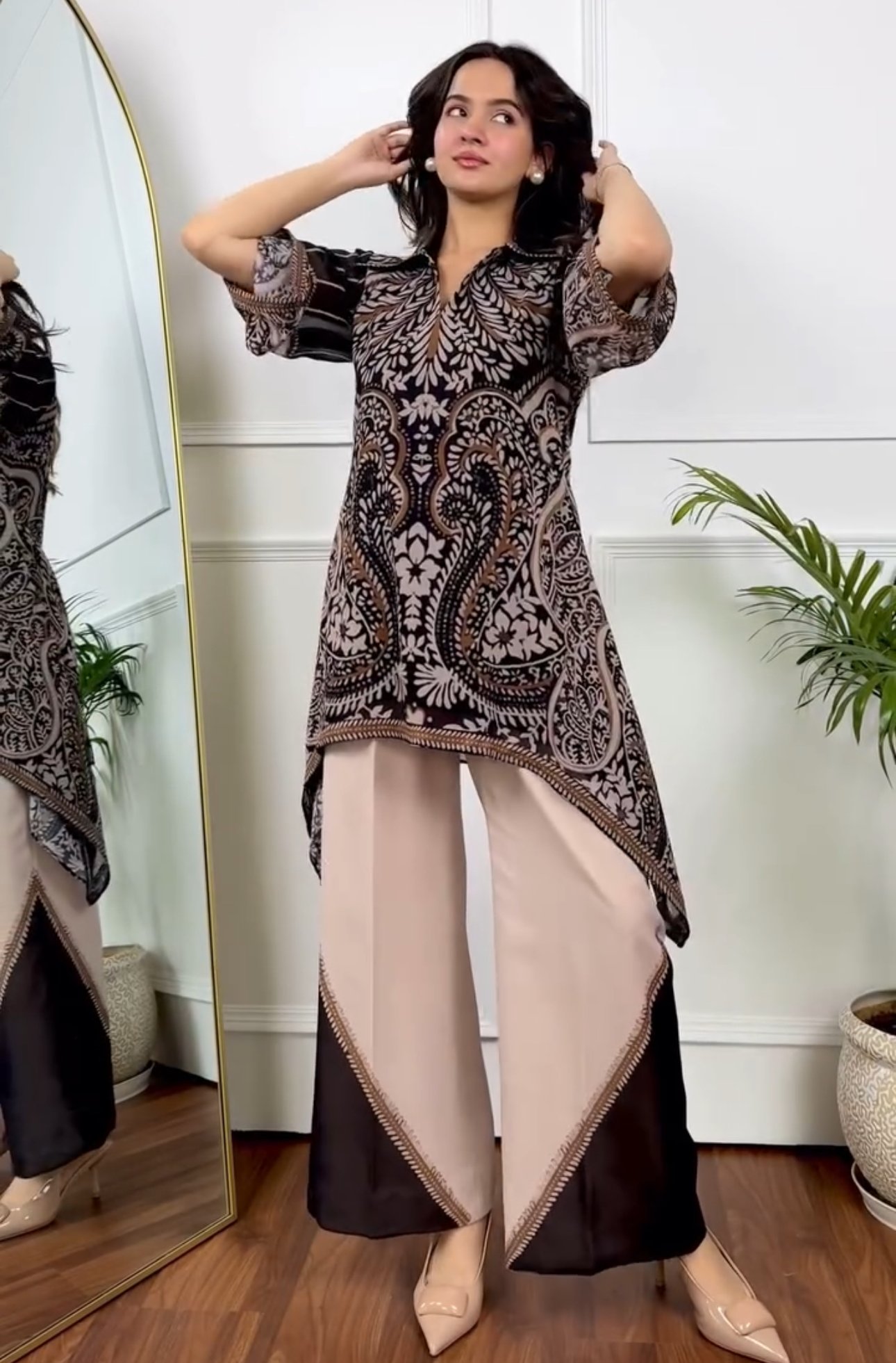 Western Style Top & Trouser 2PCs Set - Image 3