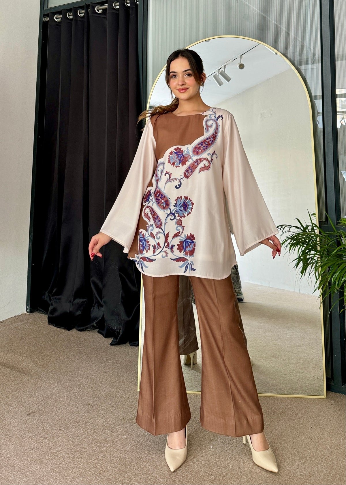 COCOA BROWN WESTERN KURTA SET